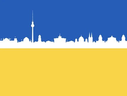 Skyline Berlin in Ukraine Farben