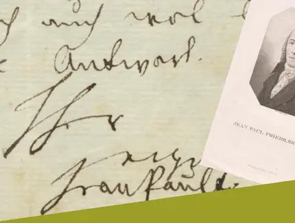 Autograph und Porträt von Jean Paul