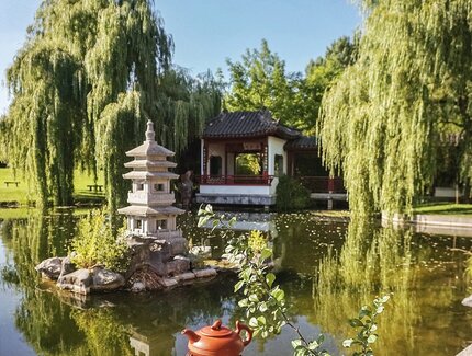 Chinesisches Teehaus in den Gärten der Welt