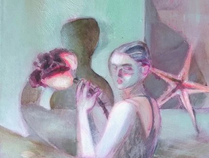 Evelyn Bauer, Zwischen Rose und Stern, 2025, Acryl auf LW, 30x30cm