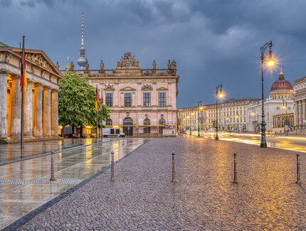 Famous Berlin landmarks at the Unter den Linden boulevard