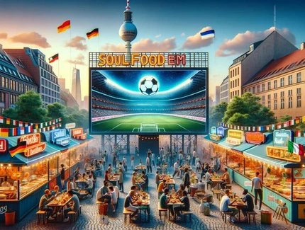 Public Viewing in der Berliner Berg Brauerei
