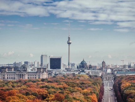 Blick auf den Tiergarten im Herbst
