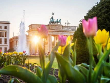 Primavera alla Porta di Brandeburgo a Berlino 