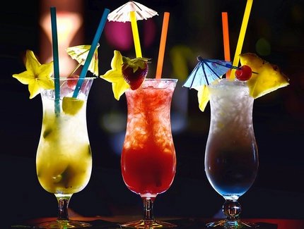 Close-Up Of Cocktails On Bar Counter