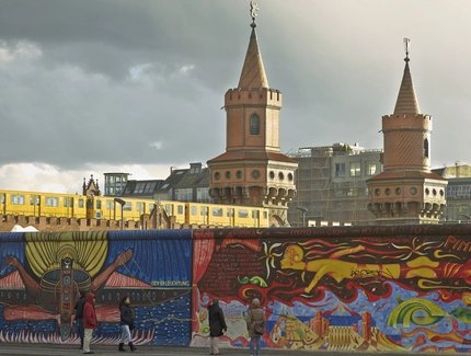 East Side Gallery (part) and S-Bahn station Warschauer Strasse