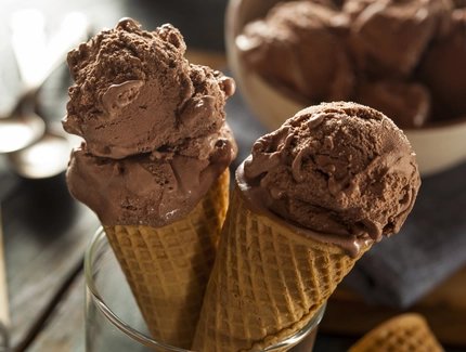 Homemade Dark Chocolate Ice Cream Cone