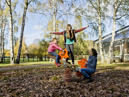 Excursion with children, playground of the FEZ in Volkspark Wuhlheide Berlin