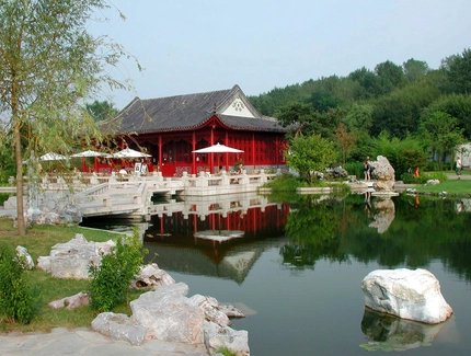 Casa da tè cinese nei Giardini del Mondo di Berlino