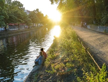 Landwehrkanal mit Sonnenuntergang 
