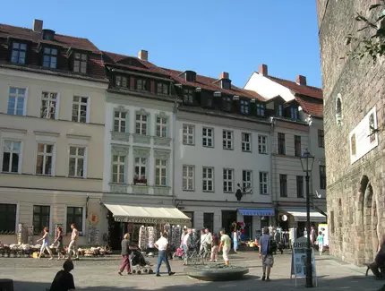 Fassaden im Nikolaiviertel in Berlin