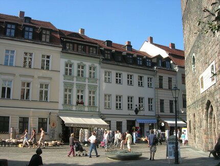 Facades in the Nikolai Quarter in Berlin