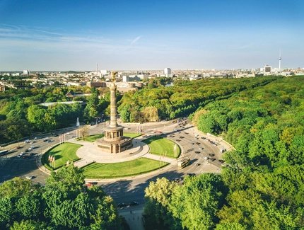Victory column and Berlin Tiergarten, Germany