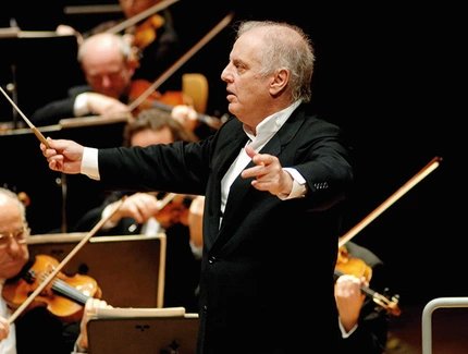 Daniel Barenboim with Staatskapelle orchestra in the Staatsoper in Berlin