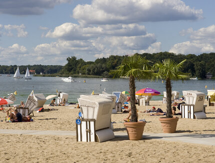 Beach and swimming Strandbad Wannsee in Berlin