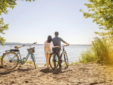 Cycling at the Müggelsee in Berlin