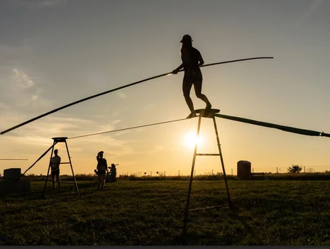 Sunset Wire Walking
