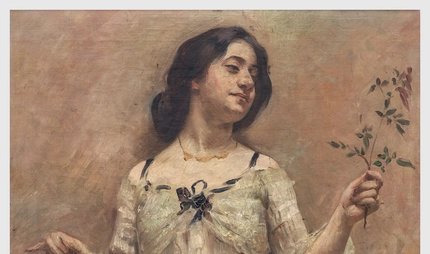 Lovis Corinth, Portrait Charlotte Berend im weißen Kleid, 1902 (Ausschnitt)