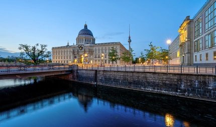 The rebuilt Berlin City Palace and the famous TV Tower