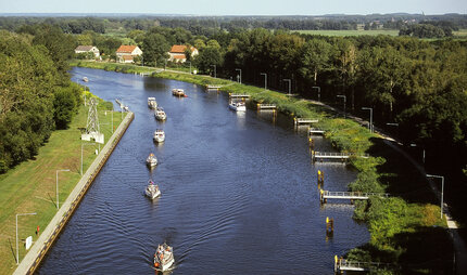Oder-Havel-Kanal in der Nähe des Schiffshebewerk Niederfinow.