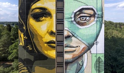 Freiluftgalerie ArtPark Tegel - Mural by Tankpetrol and Queen Kong