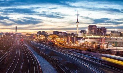 Berlin skyline with Alexanderplatz station