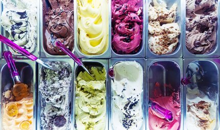 Eating ice cream, colourful variety