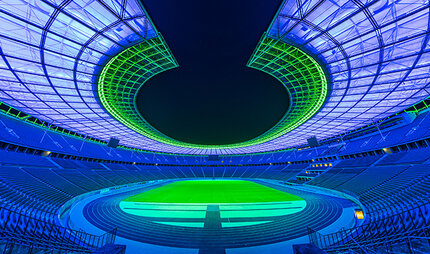 Olympiastadion Berlin blau-grün