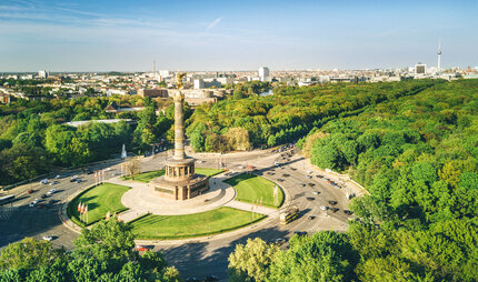 Victory column and Berlin Tiergarten, Germany