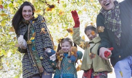 Familie beim Herbstausflug in Berlin