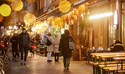 Bergmannstraße in Berlin zur Weihnachtszeit