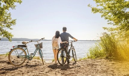 Cycling at the Müggelsee in Berlin