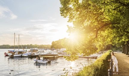 Lago Tegel en Berlín en verano